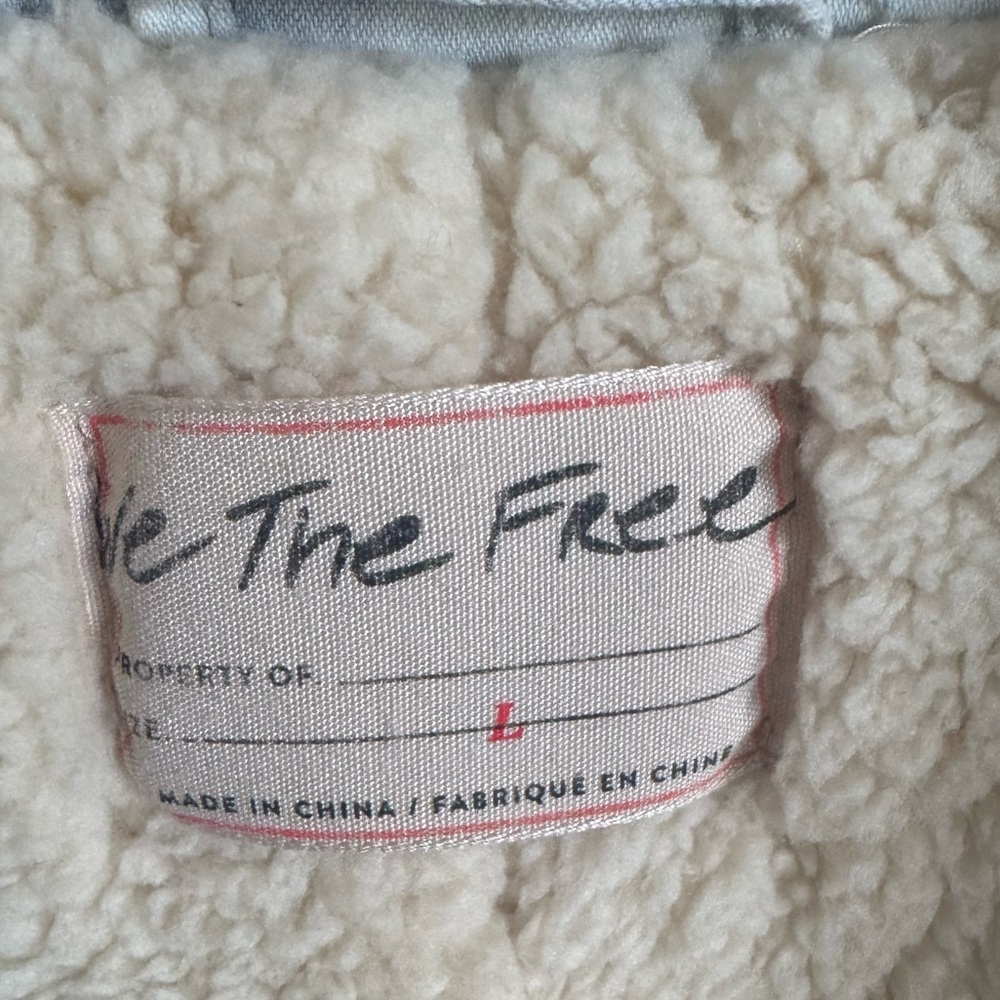 Free People Cream and Blue Sherpa Vest - Picture 8 of 8